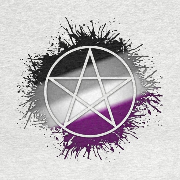 Paint Splatter Asexual Pride Pentacle Symbol by LiveLoudGraphics